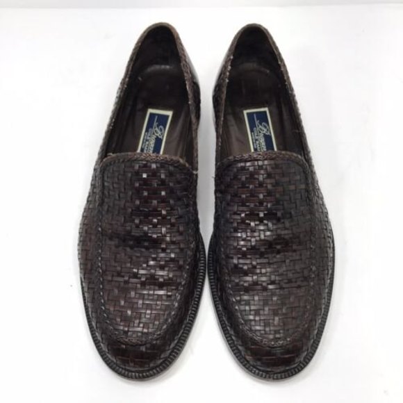 Bragano by Cole Haan Mens Weave Leather Loafers Size 9.5 D Brown
